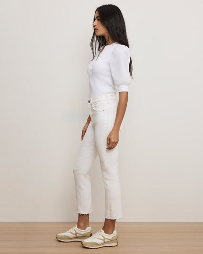 Veronica Beard | Coralee Puff-Sleeve Tee in White White