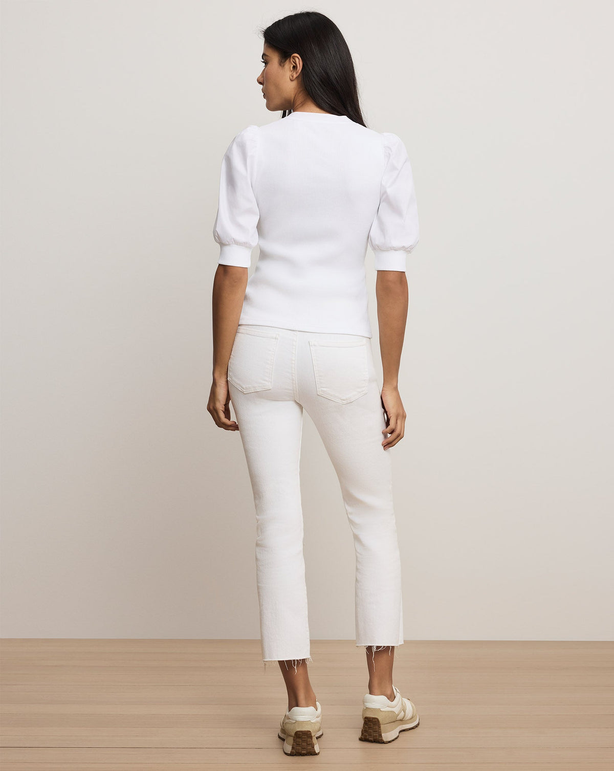 Veronica Beard | Coralee Puff-Sleeve Tee in White White