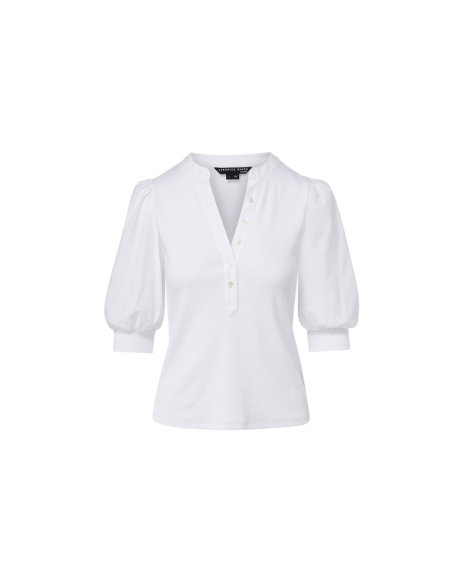 Veronica Beard | Coralee Puff-Sleeve Tee in White White