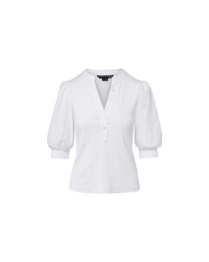 Veronica Beard | Coralee Puff-Sleeve Tee in White White