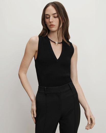 Veronica Beard | Sid Knit Tank Top in Black Black