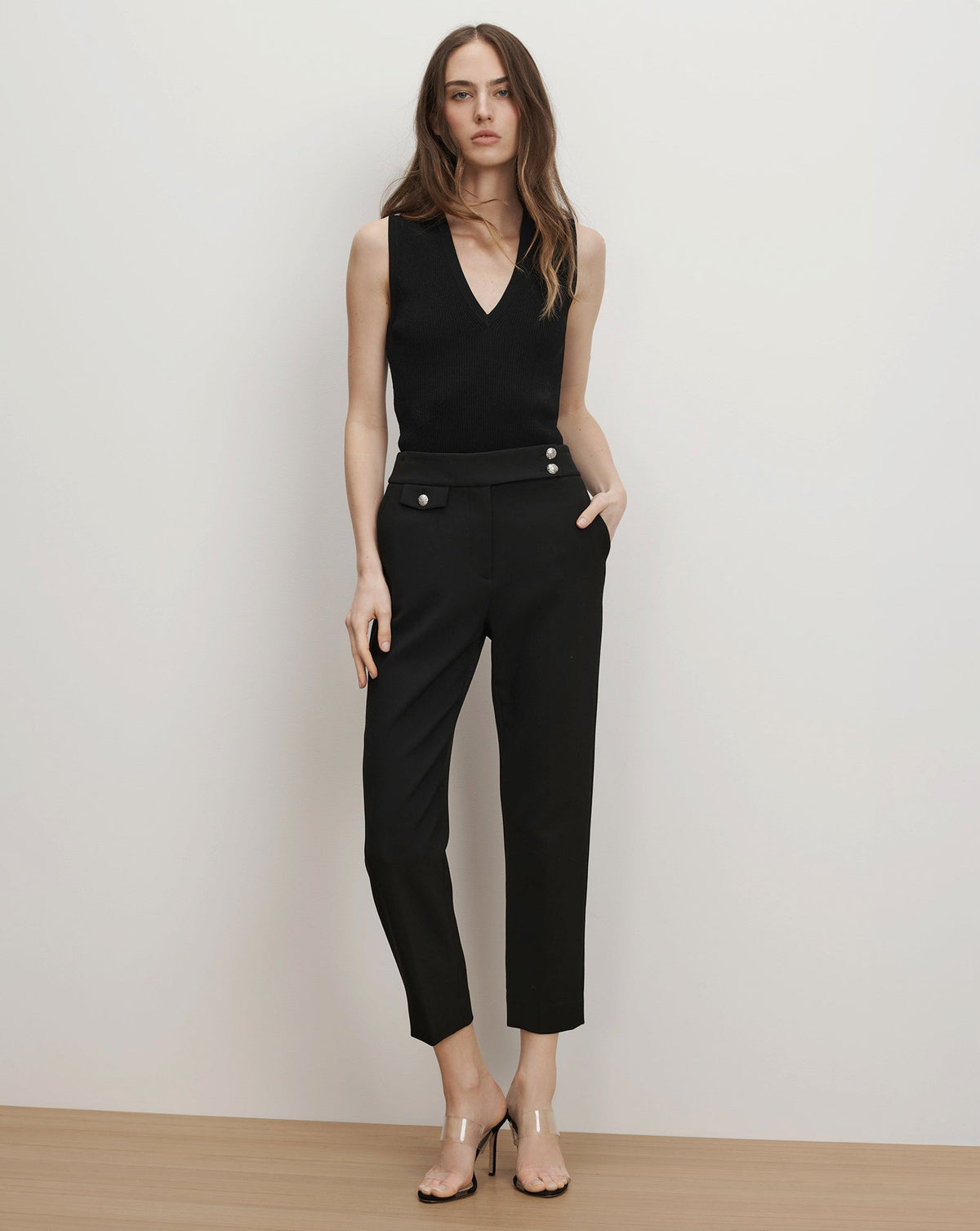 Veronica Beard | Sid Knit Tank Top in Black Black