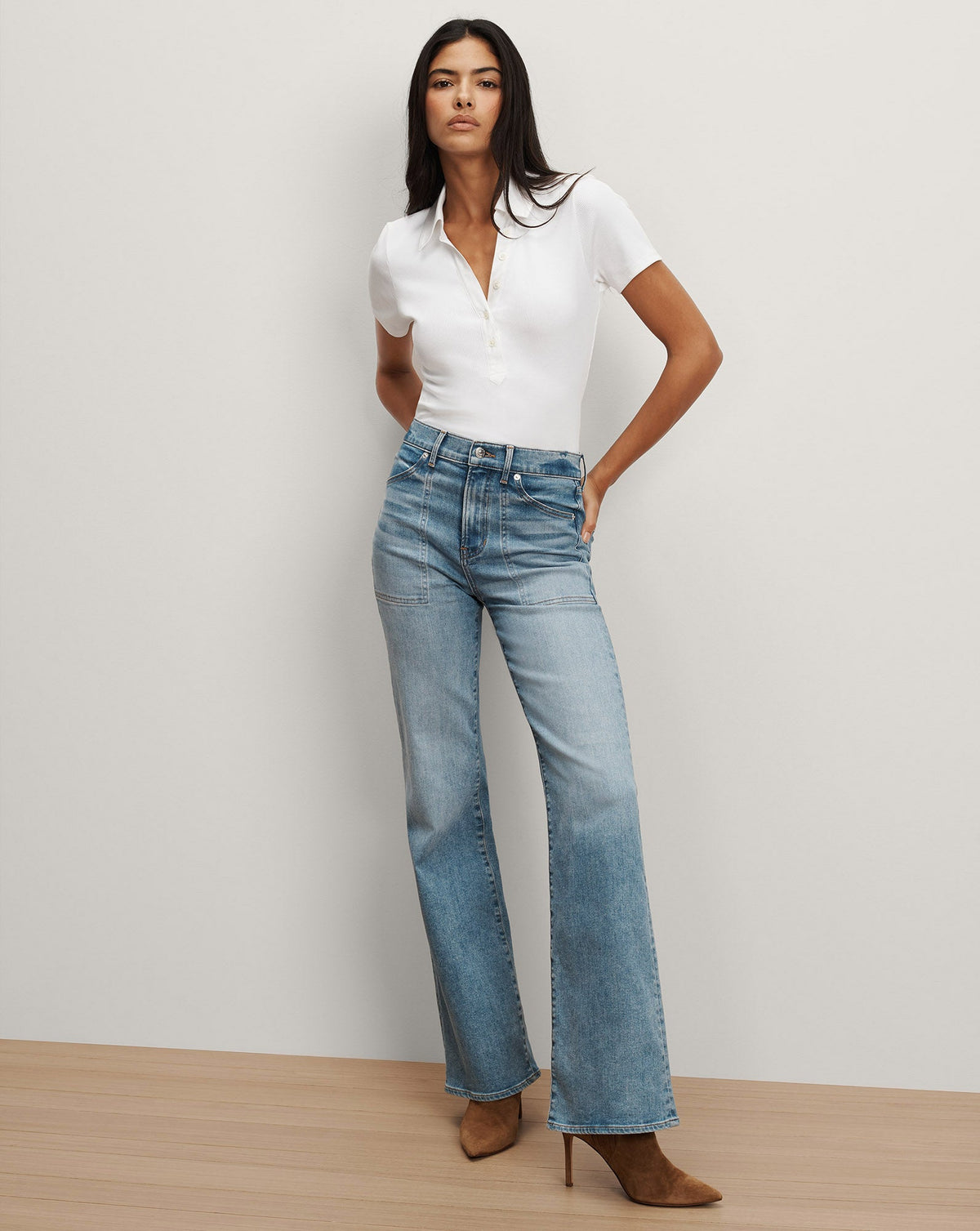Veronica Beard | Kearney Button-Down Tee in White White