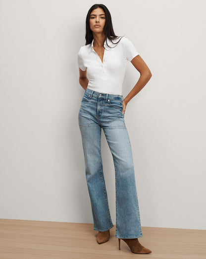 Veronica Beard | Kearney Button-Down Tee in White White