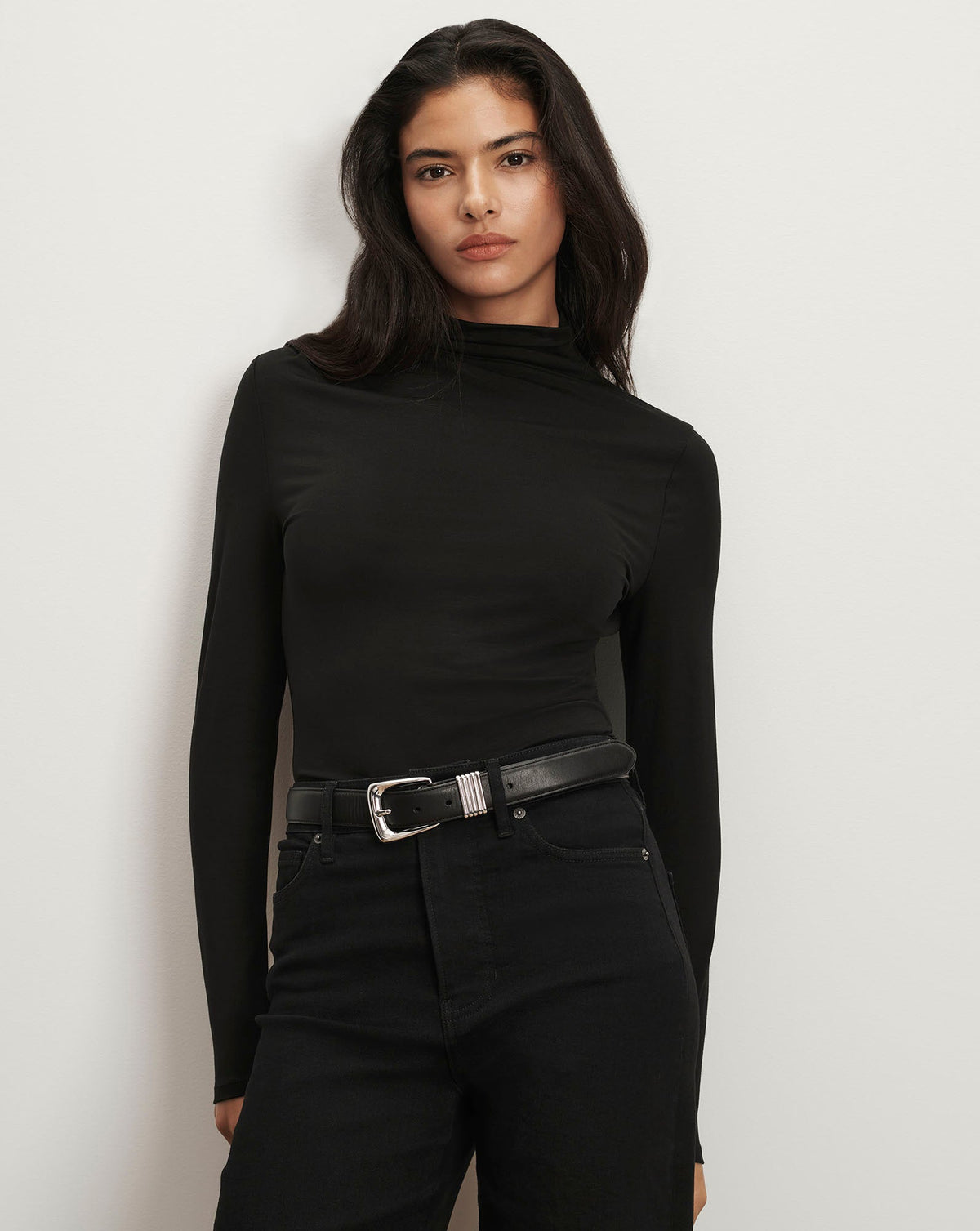 Veronica Beard | Mylie Turtleneck Top in Black Black
