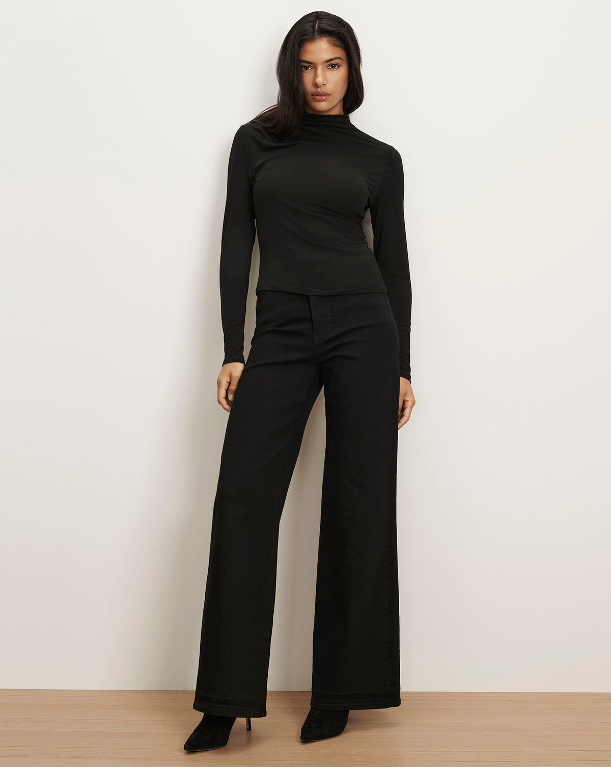 Veronica Beard | Mylie Turtleneck Top in Black Black