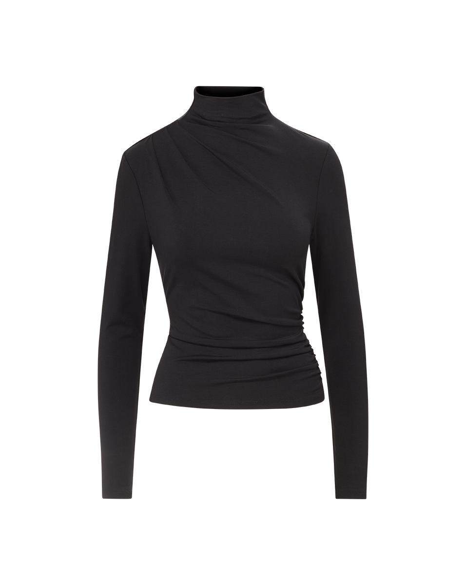 Veronica Beard | Mylie Turtleneck Top in Black Black