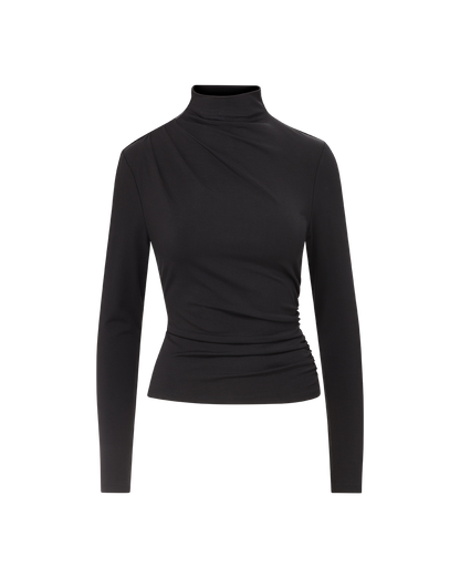 Veronica Beard | Mylie Turtleneck Top in Black Black
