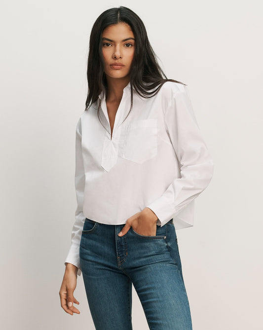 Veronica Beard | Khai Poplin Top in White White