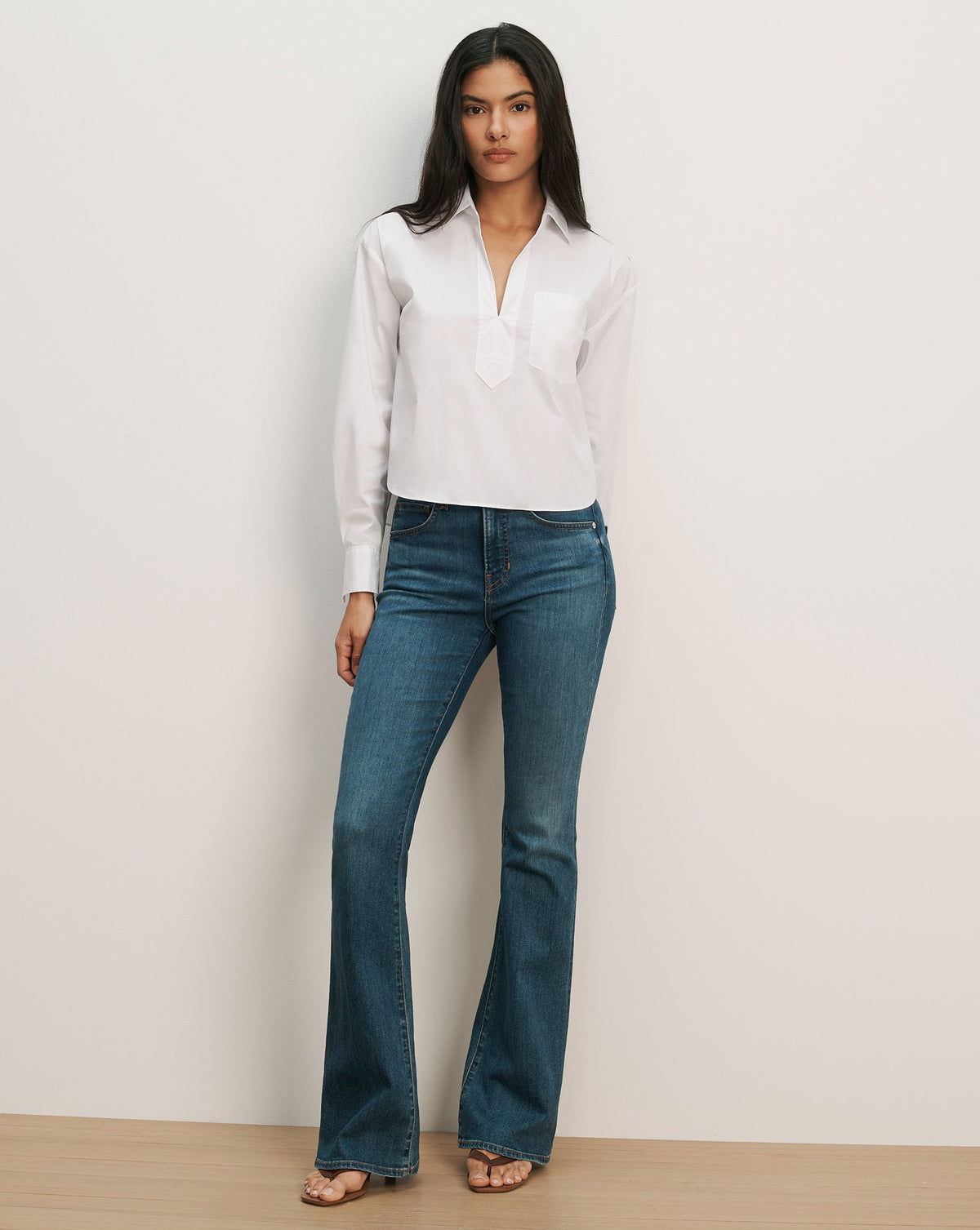 Veronica Beard | Khai Poplin Top in White White
