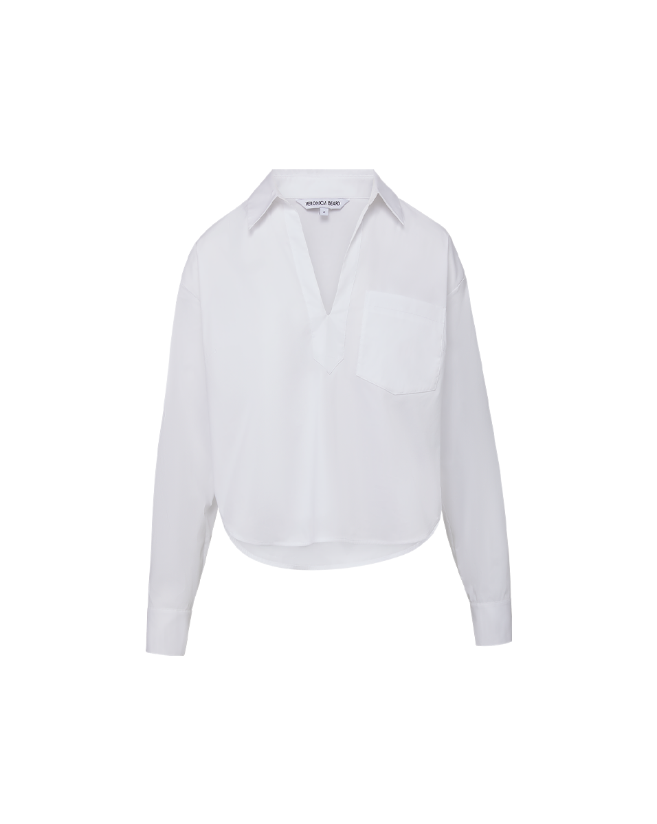 Veronica Beard | Khai Poplin Top in White White