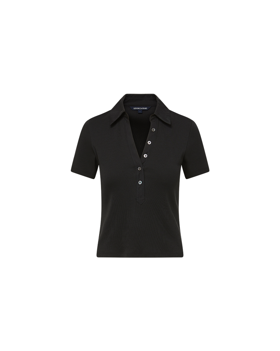 Veronica Beard | Kearney Button-Down Tee in Black Black