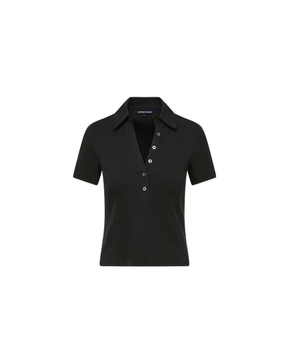 Veronica Beard | Kearney Button-Down Tee in Black Black