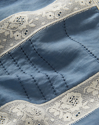 Veronica Beard | Olivana Lace Tank Top in Blue Steel Blue Steel