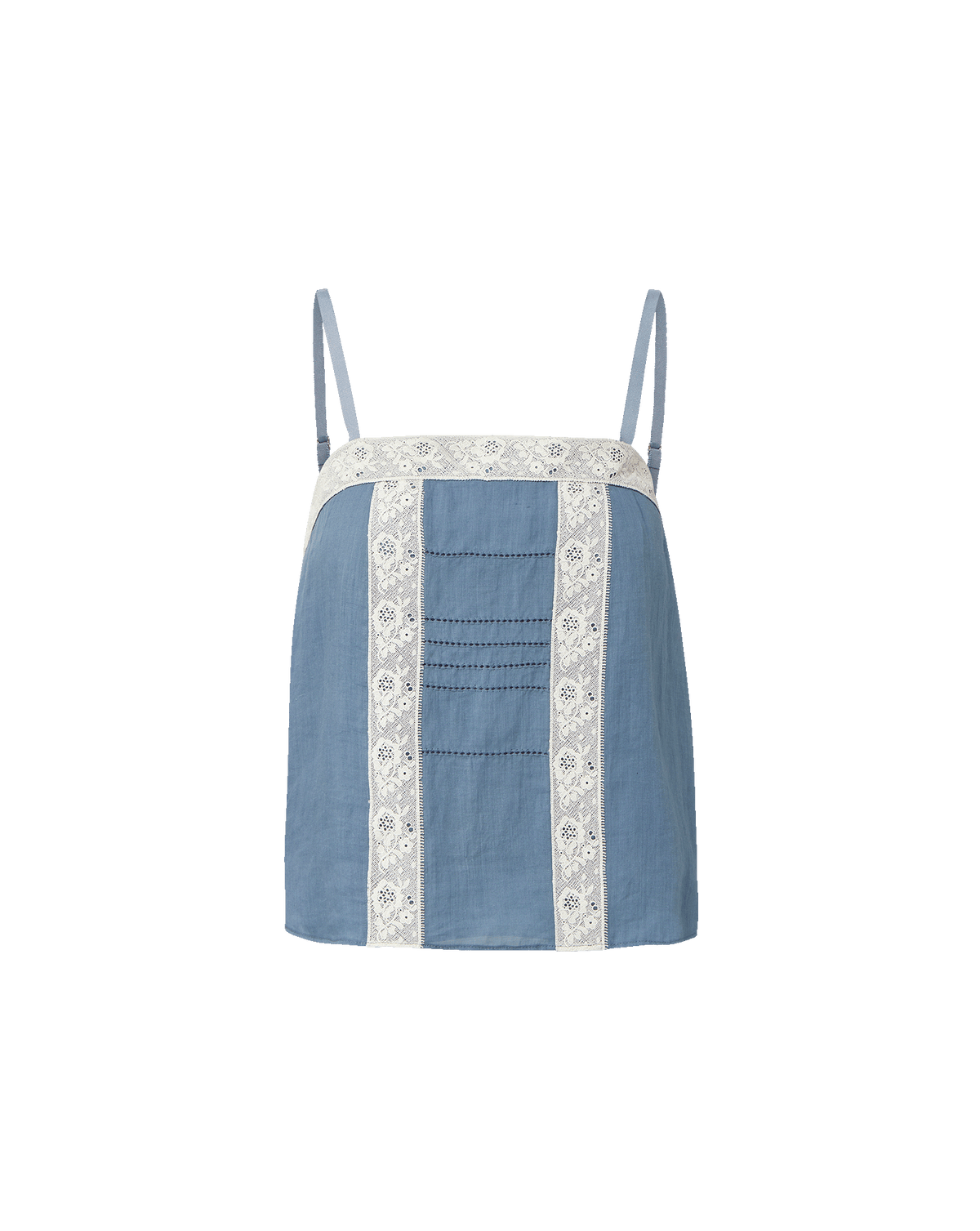Veronica Beard | Olivana Lace Tank Top in Blue Steel Blue Steel