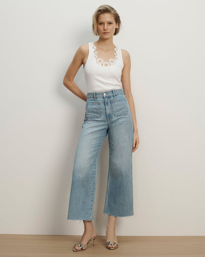 Veronica Beard | Narcisa Embroidered Tank Top in White White