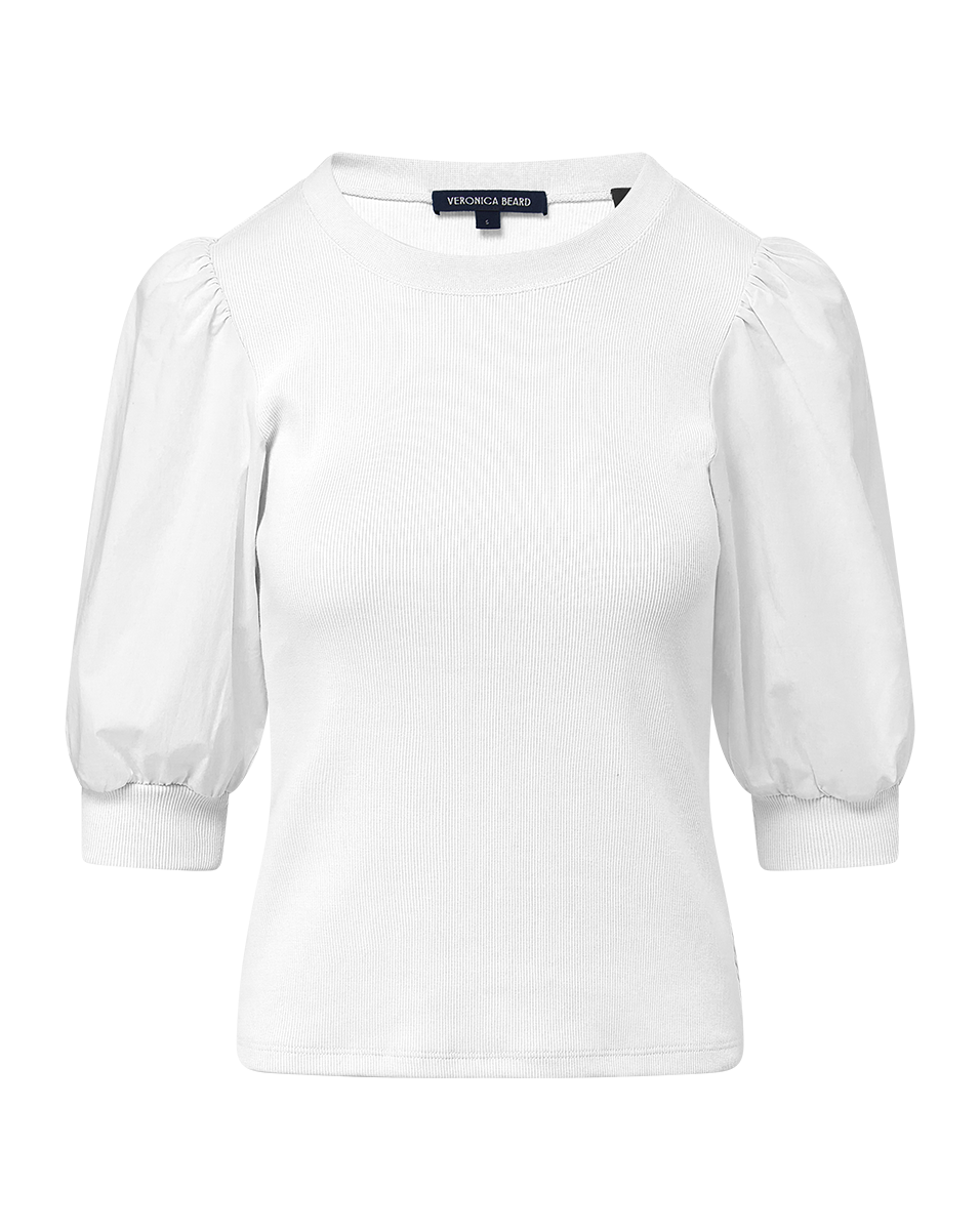 Veronica Beard | Coralee Crewneck Top in White White