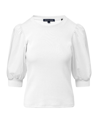 Veronica Beard | Coralee Crewneck Top in White White