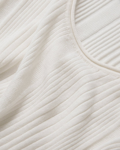 Veronica Beard | Birke Merino Wool Ribbed Tank Top in Ivory Ivory