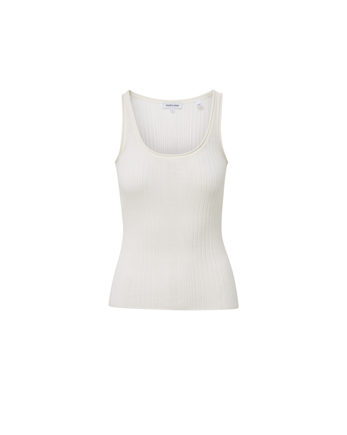 Veronica Beard | Birke Merino Wool Ribbed Tank Top in Ivory Ivory