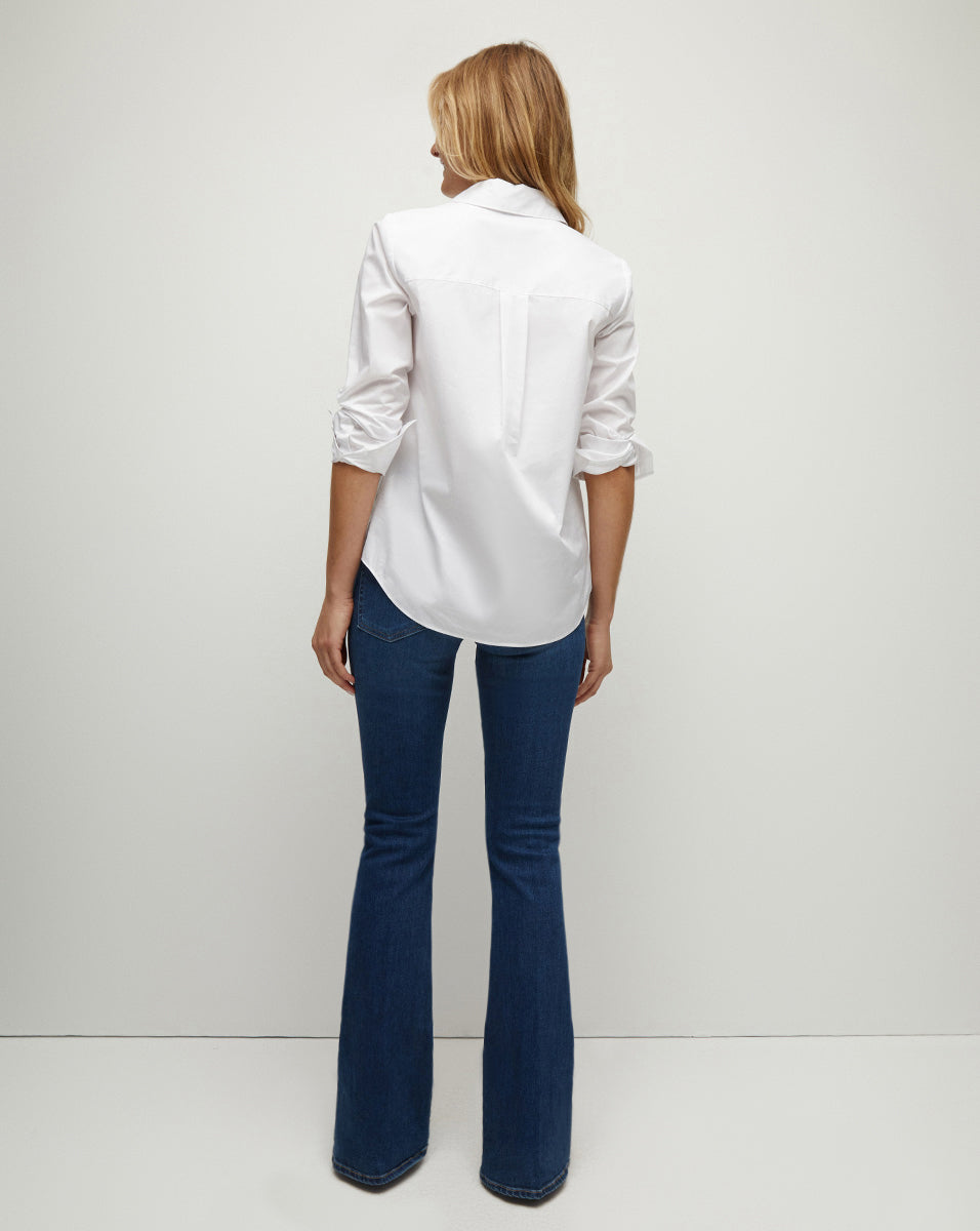 Veronica Beard | Amelia Cotton Button-Down Shirt in White White