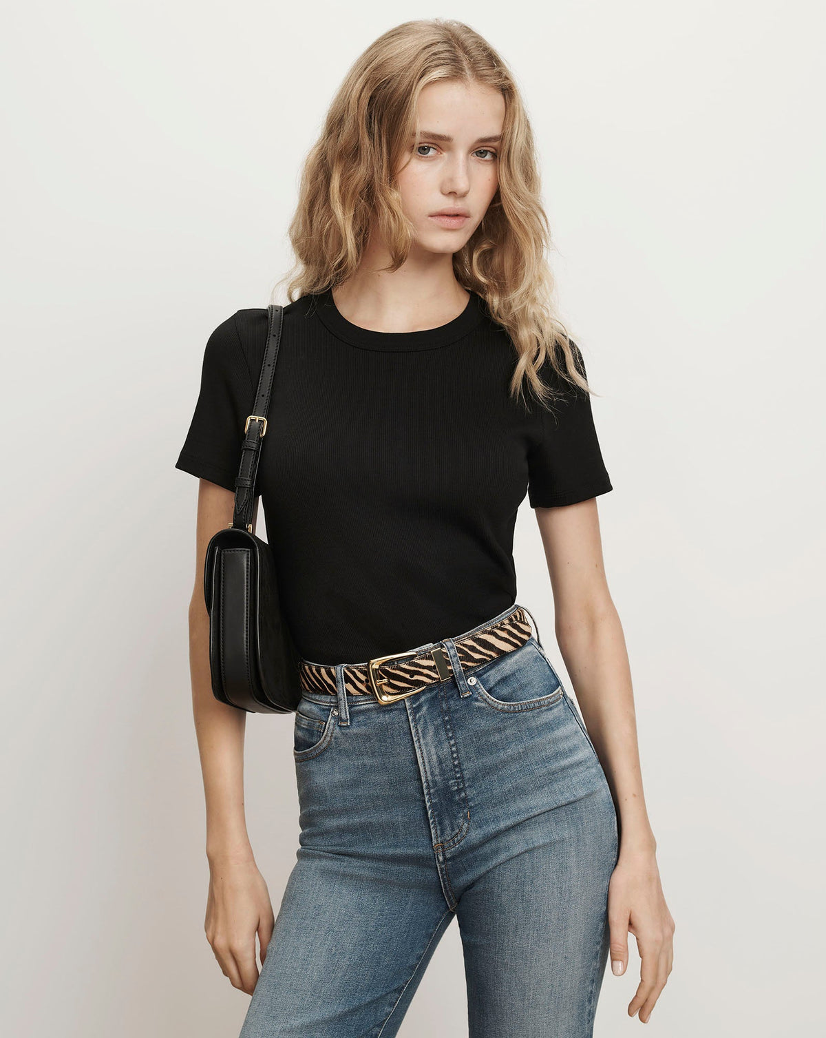 Veronica Beard | Pruitt Ribbed Tee in Black Black