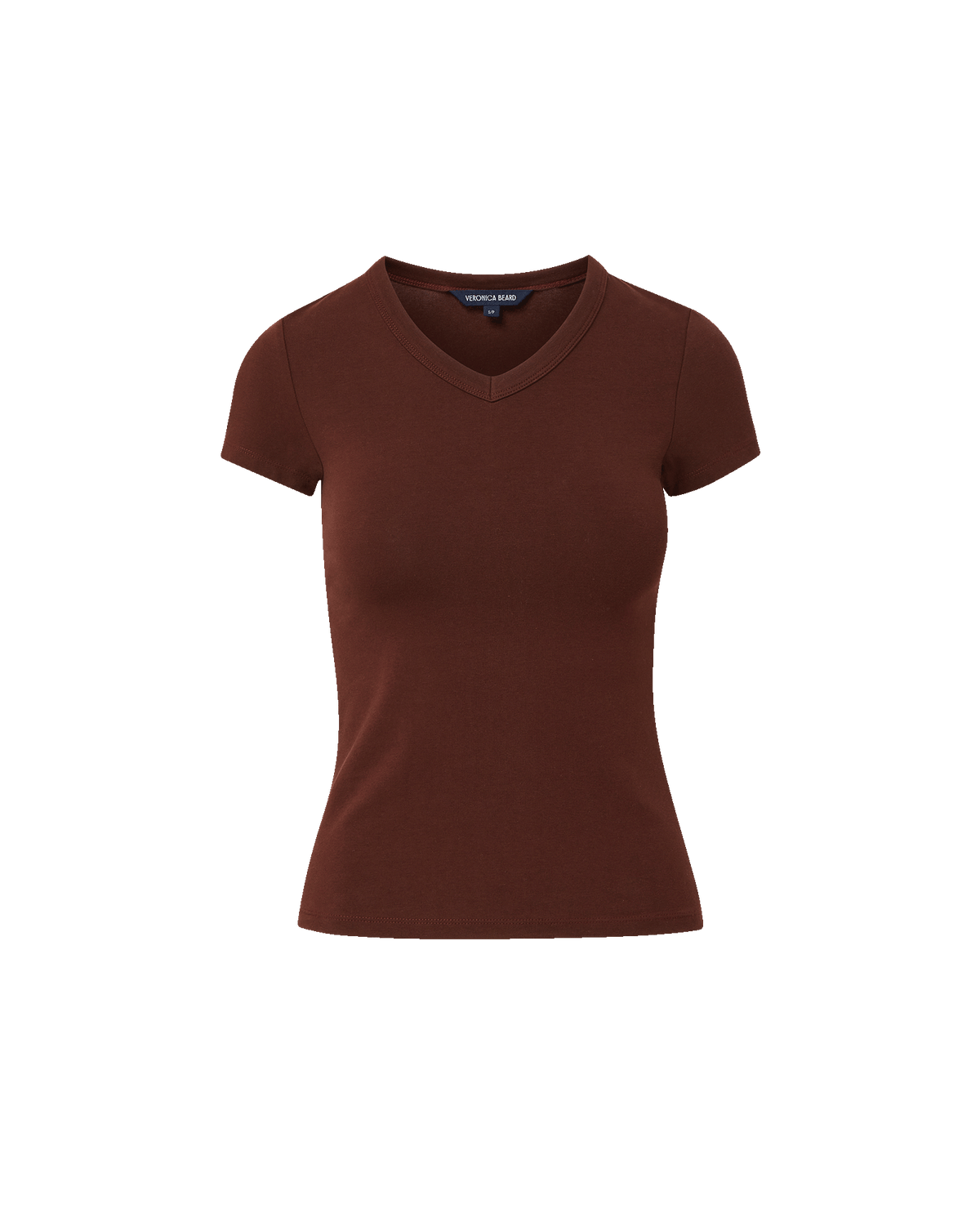 Veronica Beard | Devin V-Neck T-Shirt in Raisin Burgundy Raisin
