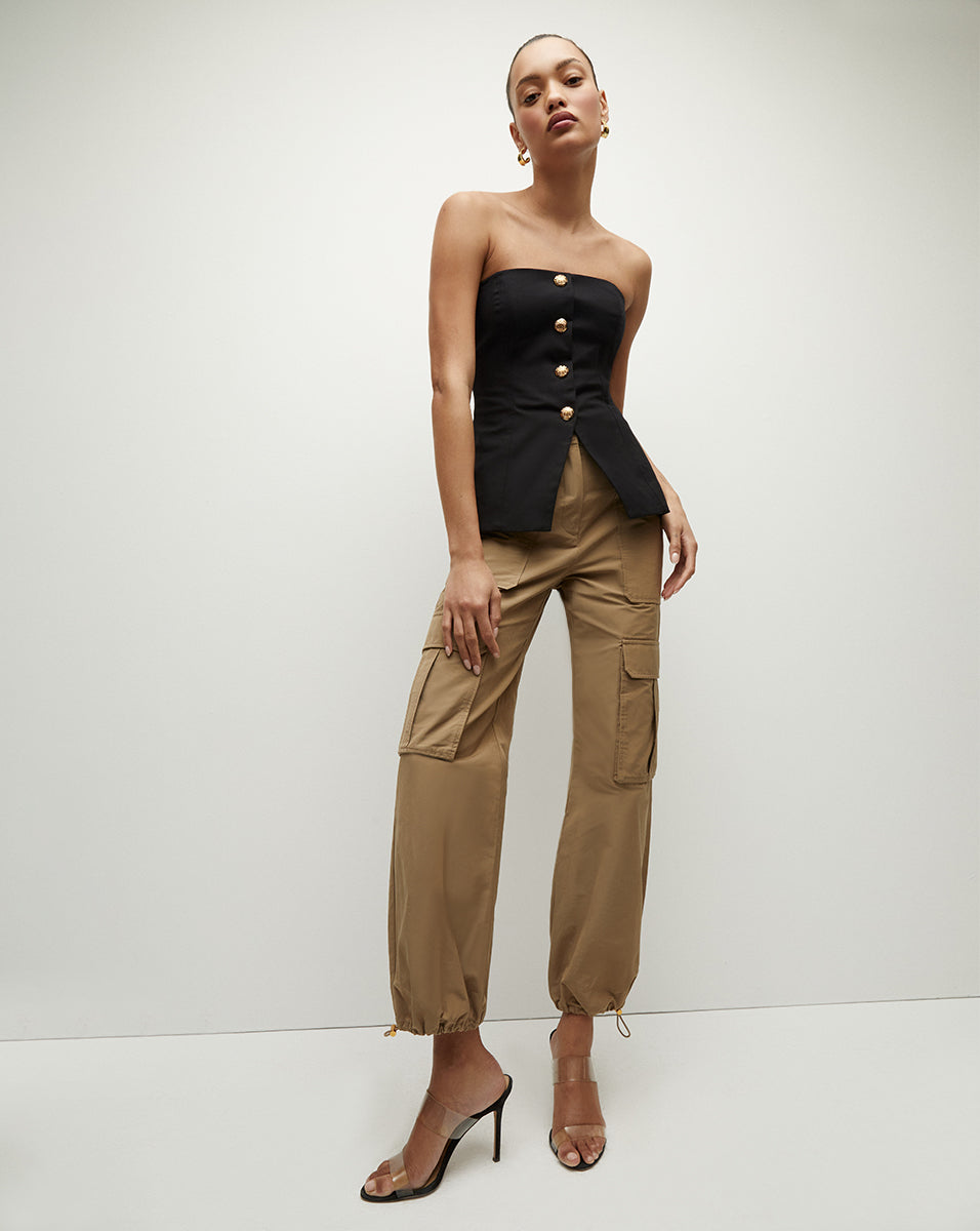 Veronica Beard | Forman Bustier Top in Black Black