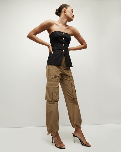 Veronica Beard | Forman Bustier Top in Black Black