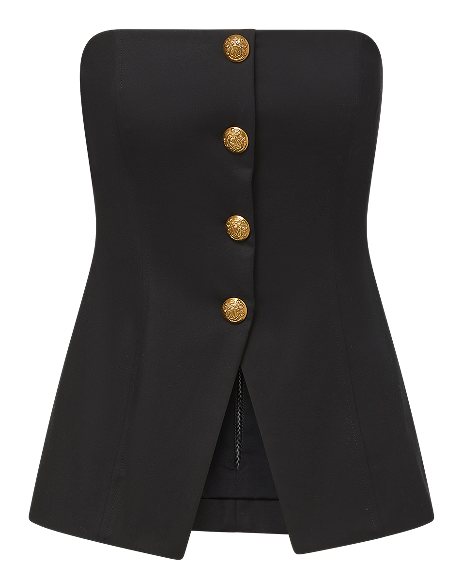 Veronica Beard | Forman Bustier Top in Black Black