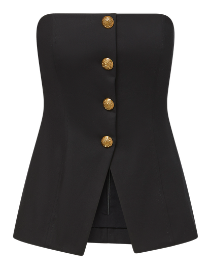 Veronica Beard | Forman Bustier Top in Black Black