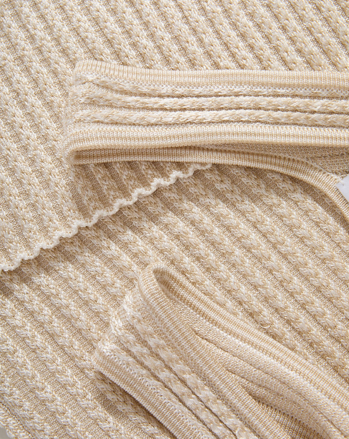 Veronica Beard | Sandra Knit Tank Top in Off-White Chevron /Stone Khaki Off-White/Stone Khaki