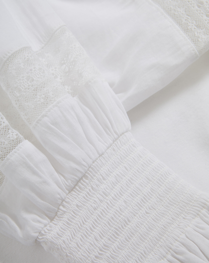 Veronica Beard | Bellamie Mixed Media Top in White White