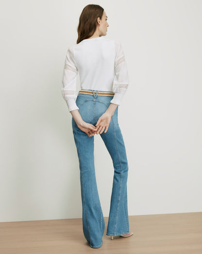 Veronica Beard | Bellamie Mixed Media Top in White White