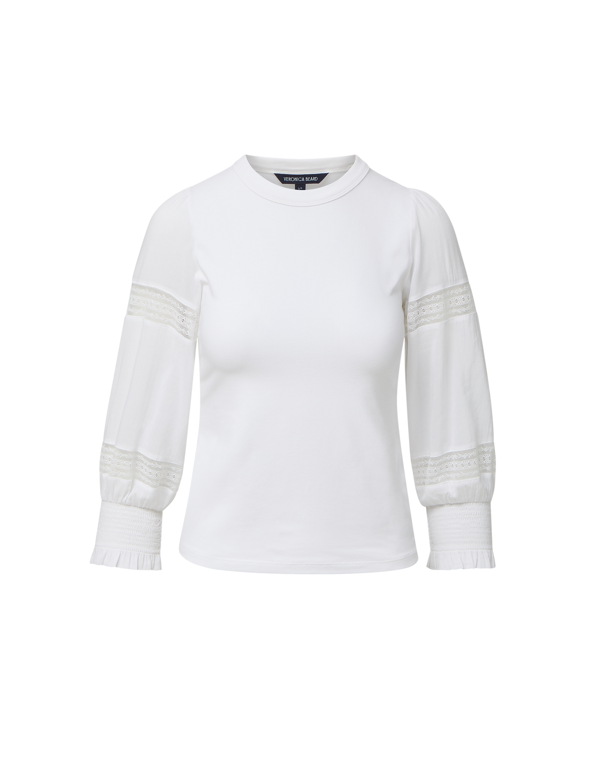 Veronica Beard | Bellamie Mixed Media Top in White White