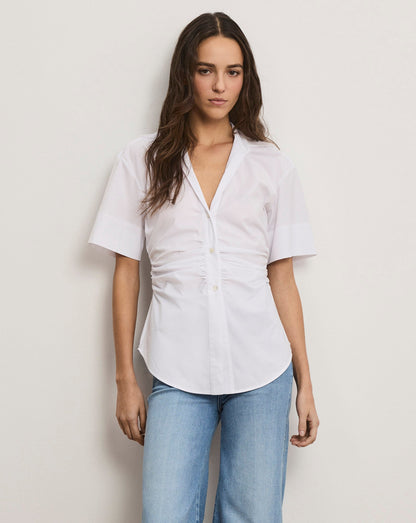 Veronica Beard | Davra Button-Down Shirt in White White