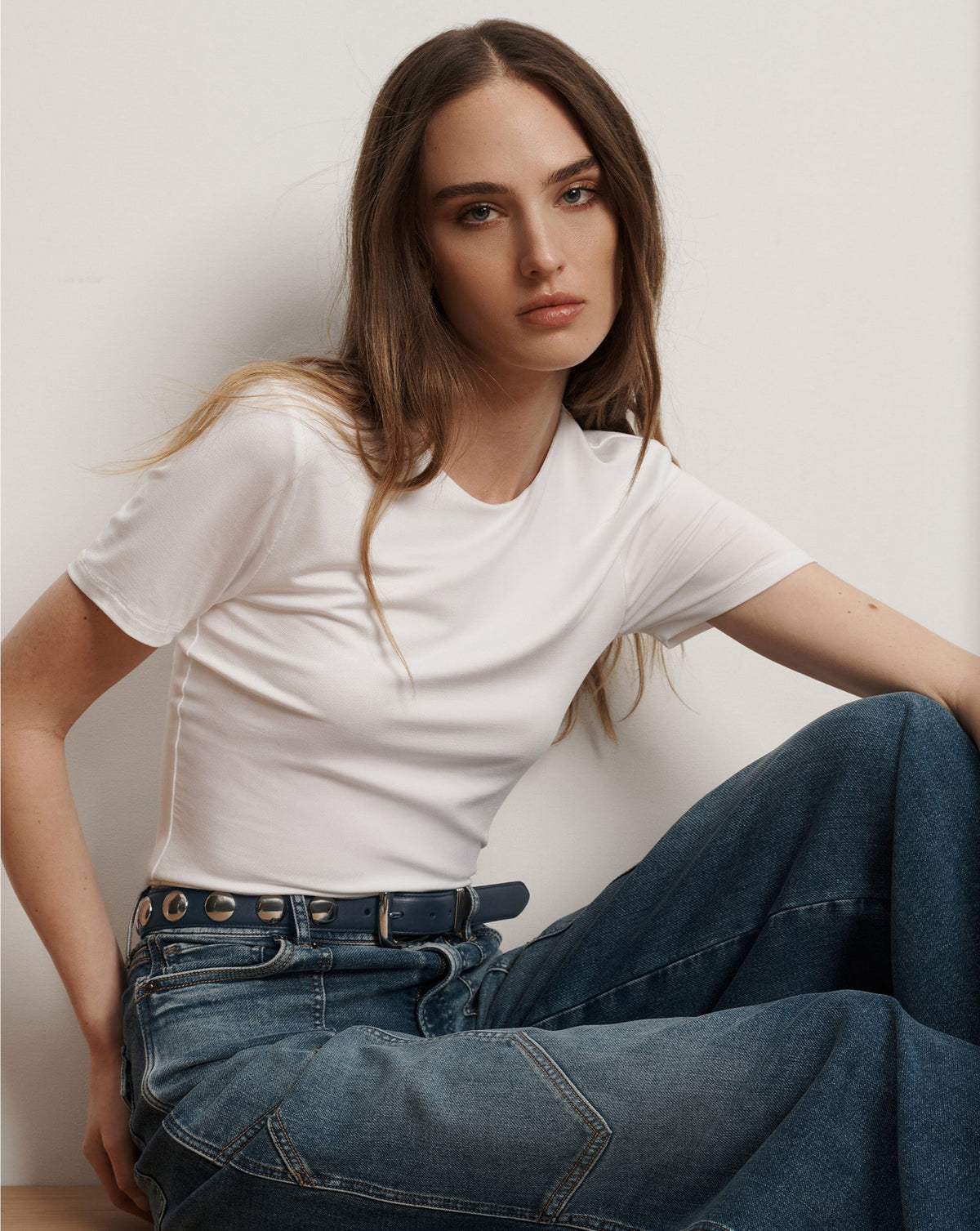 Veronica Beard | Benedict Crewneck Short-Sleeve T-Shirt in White White