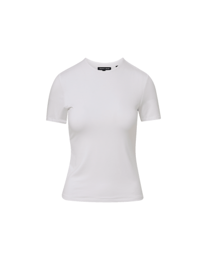 Veronica Beard | Benedict Crewneck Short-Sleeve T-Shirt in White White