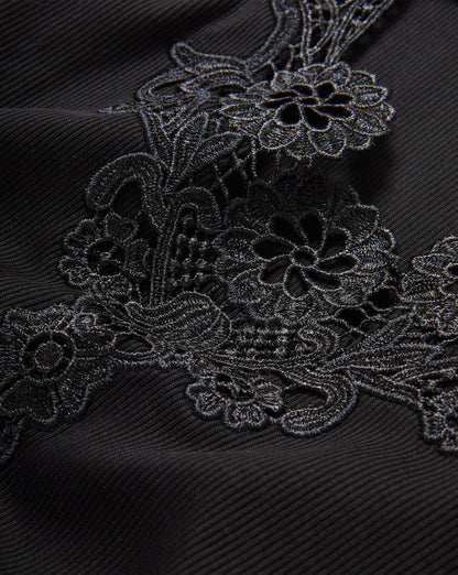 Veronica Beard | Narcisa Embroidered Tank Top in Black Black