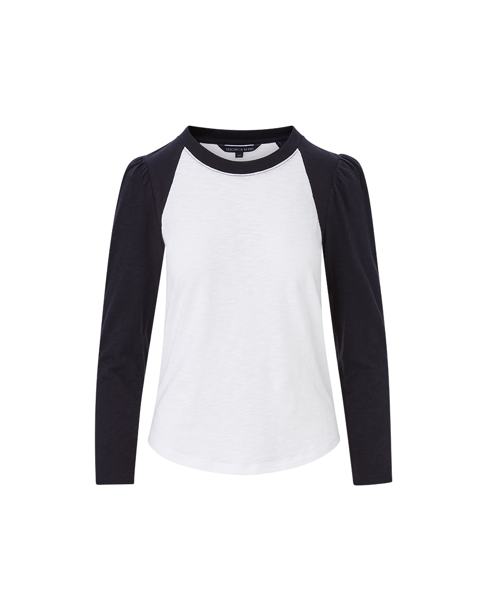 Veronica Beard | Mason Baseball Tee in White/Navy White/Navy