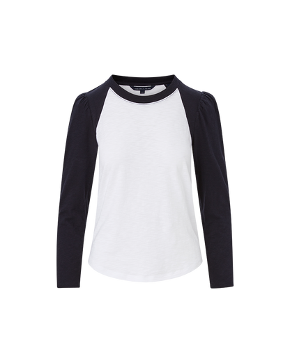 Veronica Beard | Mason Baseball Tee in White/Navy White/Navy
