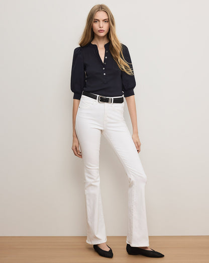 Veronica Beard | Coralee Puff-Sleeve Tee in Navy Navy