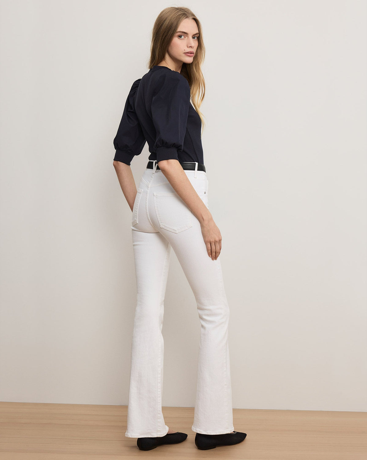Veronica Beard | Coralee Puff-Sleeve Tee in Navy Navy