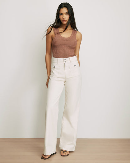 Veronica Beard | Sandra Knit Tank Top in Dark Nude Chai Chai