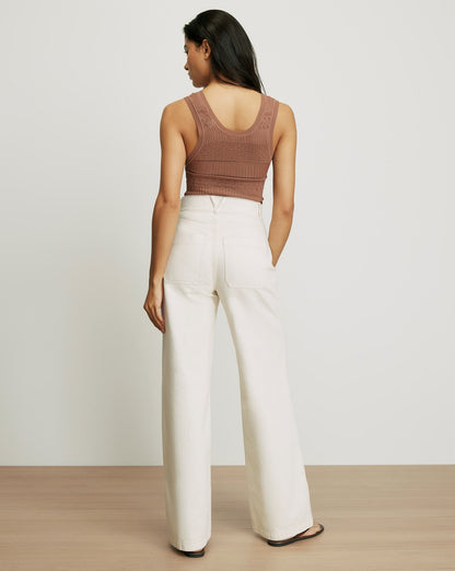 Veronica Beard | Sandra Knit Tank Top in Dark Nude Chai Chai