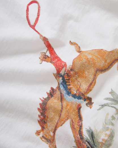 Veronica Beard | Carla Crewneck T-Shirt in White Cowgirl Print Multi/Cg Cowgirl