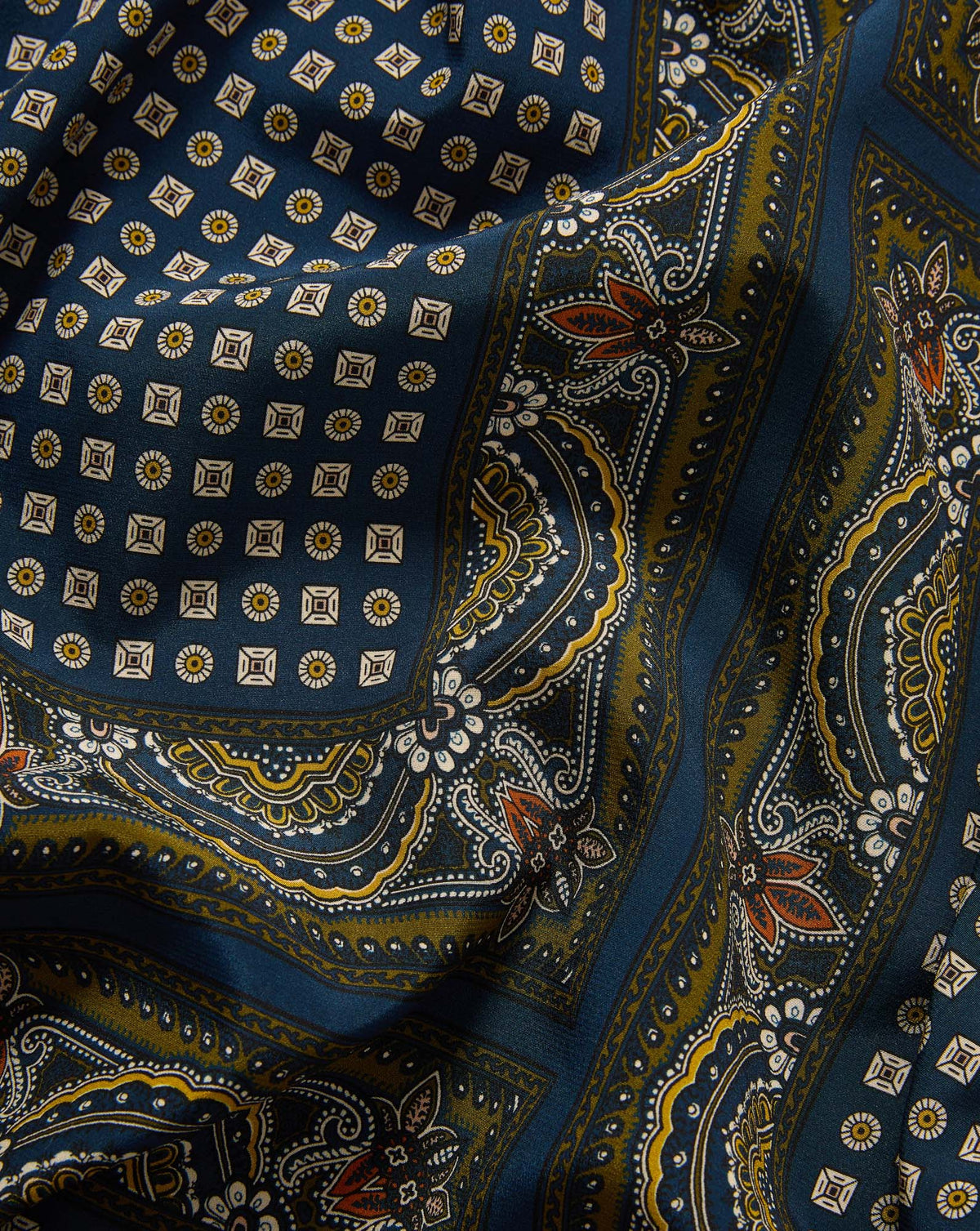 Veronica Beard | Yvonne Asymmetric Scarf Top in Heritage Navy Multi Heritage Navy Multi