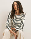 Dove White/Navy Stripe