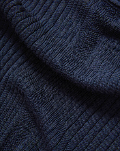 Veronica Beard | Birke Merino Wool Ribbed Tank Top in Navy Navy