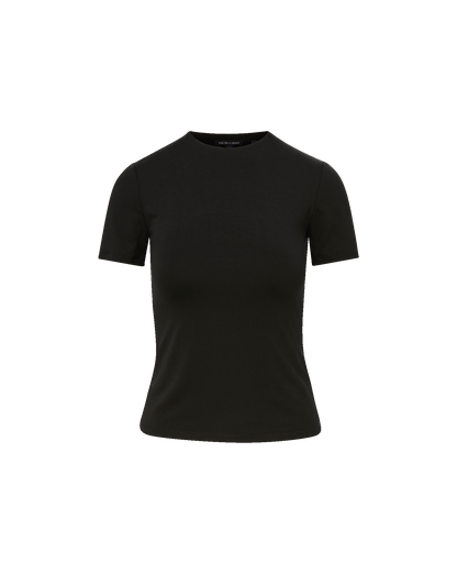 Veronica Beard | Benedict Crewneck Short-Sleeve T-Shirt in Black Black